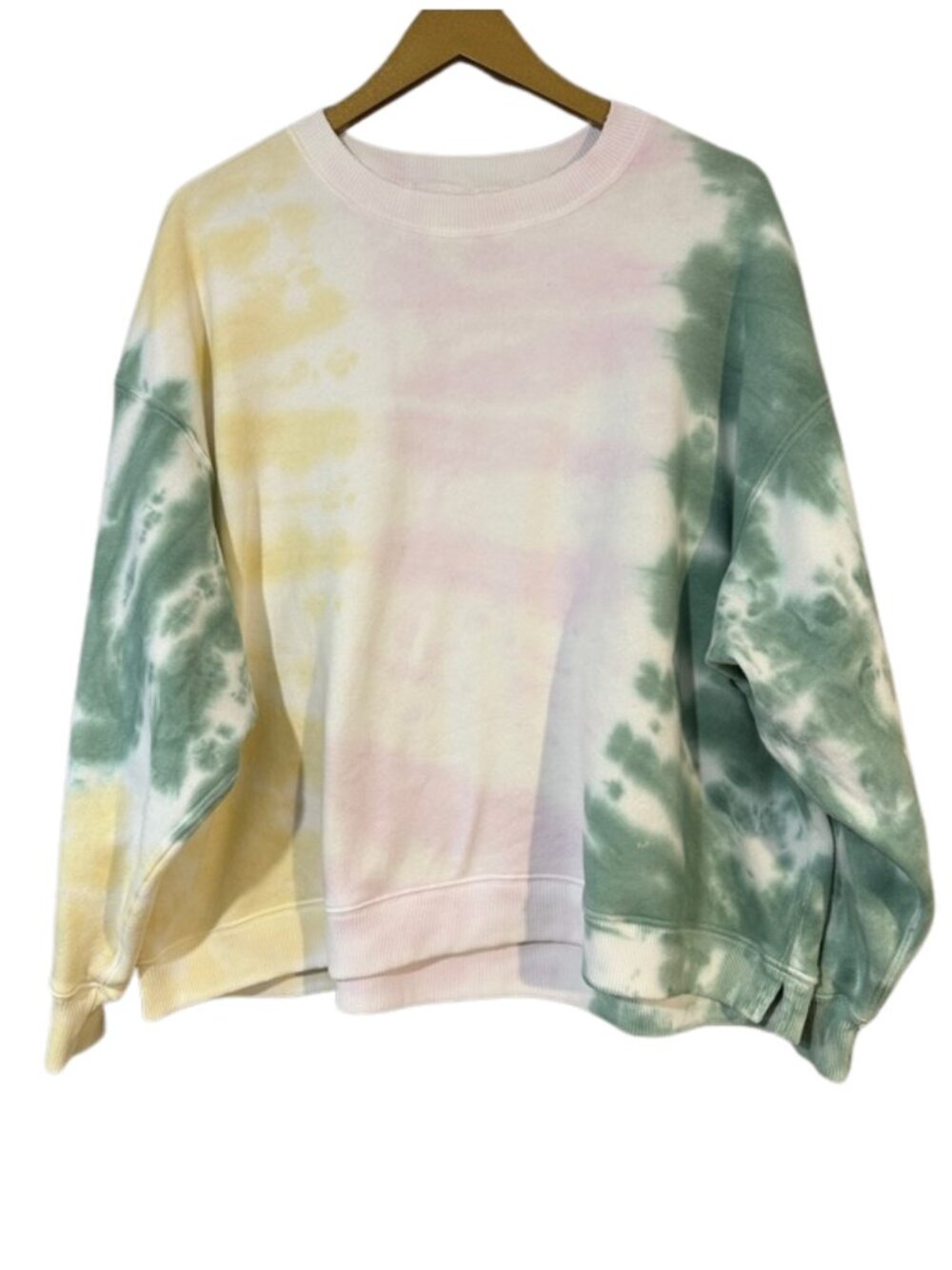 American Eagle Oversized Tie Dye Crewneck Sweatshirt Women’s Medium Pastel Cozy